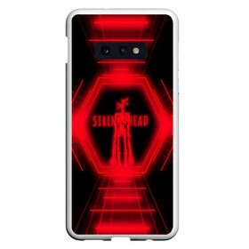 Чехол для Samsung S10E с принтом Siren Head Glow в Курске, Силикон | Область печати: задняя сторона чехла, без боковых панелей | siren head | линии | монстр | неон | свечение | сиреноголовый