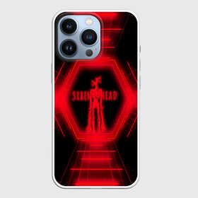 Чехол для iPhone 13 Pro с принтом Siren Head Glow в Курске,  |  | siren head | линии | монстр | неон | свечение | сиреноголовый