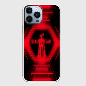 Чехол для iPhone 13 Pro Max с принтом Siren Head Glow в Курске,  |  | siren head | линии | монстр | неон | свечение | сиреноголовый