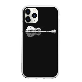 Чехол для iPhone 11 Pro матовый с принтом Natural Guitar. Reflection в Курске, Силикон |  | clef | guitar | instrument | music | musical | natural | notation | note | notes | tablature | treble | гитара | грамота | инструмент | ключ | музыка | музыкальный | нота | нотная | ноты | природа | скрипичный | табулатура