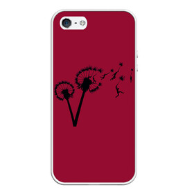 Чехол для iPhone 5/5S матовый с принтом Dandelion flight. Red Frame в Курске, Силикон | Область печати: задняя сторона чехла, без боковых панелей | Тематика изображения на принте: dandelion | flight | garden | human | people | travel | люди | на | одуванчик | одуванчике | парение | парить | полет | путешествие | растение | человек