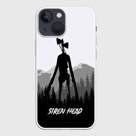 Чехол для iPhone 13 mini с принтом SIREN HEAD | DARK FOREST в Курске,  |  | 6789 | cartoon | cat | dark | forest | foundation | head | monster | mountains | scp | siren | sirenhead | голова | горы | кот | лес | монстр | объект | объекты | сирена | сиреноголовый | фонд | чудище | чудовище