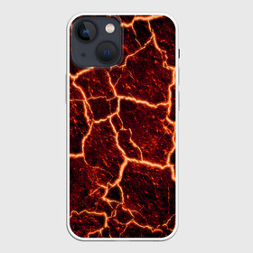 Чехол для iPhone 13 mini с принтом Лава в Курске,  |  | лава | огонь | пламя | разлом | текстура | трещины