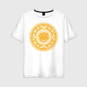 Женская футболка хлопок Oversize с принтом Магический круг в Курске, 100% хлопок | свободный крой, круглый ворот, спущенный рукав, длина до линии бедер
 | доктор стрэндж | константин | круг | магия | сверхъестественное