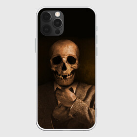 Чехол для iPhone 12 Pro с принтом Мистер Скелет в Курске, силикон | область печати: задняя сторона чехла, без боковых панелей | зомби | костюм | мертвец | мертвый | мистер | скелет | череп