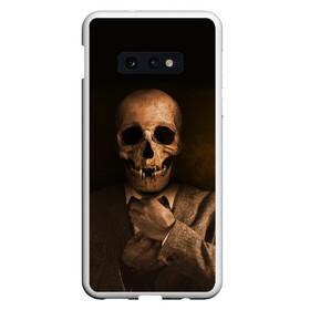 Чехол для Samsung S10E с принтом Мистер Скелет в Курске, Силикон | Область печати: задняя сторона чехла, без боковых панелей | зомби | костюм | мертвец | мертвый | мистер | скелет | череп