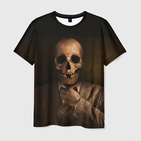Мужская футболка 3D с принтом Мистер Скелет в Курске, 100% полиэфир | прямой крой, круглый вырез горловины, длина до линии бедер | Тематика изображения на принте: зомби | костюм | мертвец | мертвый | мистер | скелет | череп
