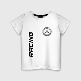 Детская футболка хлопок с принтом Mercedes в Курске, 100% хлопок | круглый вырез горловины, полуприлегающий силуэт, длина до линии бедер | Тематика изображения на принте: amg | auto | bens | benz | logo | merc | mercedes | mersedes | moto | star | vthctltc | авто | амг | бенц | звезда | класс | лого | логотип | мерин | мерс | мерседес | мото | символ | символы | ьуксувуы
