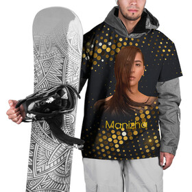 Накидка на куртку 3D с принтом Manizha Gold Black в Курске, 100% полиэстер |  | manizha | далеровна | душанбе | евровидение | евровидение 2021 | манижа | певица | таджикистан | хамраева