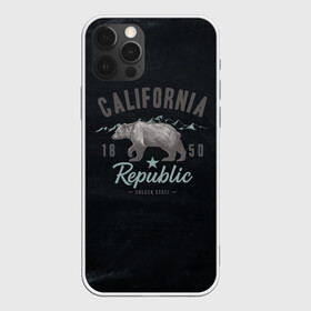 Чехол для iPhone 12 Pro Max с принтом California republic в Курске, Силикон |  | Тематика изображения на принте: bear | california | republic | state | калифорния | медведь | республика