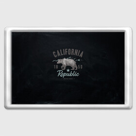 Магнит 45*70 с принтом California republic в Курске, Пластик | Размер: 78*52 мм; Размер печати: 70*45 | bear | california | republic | state | калифорния | медведь | республика