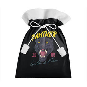 Подарочный 3D мешок с принтом Пантера 1986 в Курске, 100% полиэстер | Размер: 29*39 см | Тематика изображения на принте: 1986 | panther | джунгли | дикая | кошка | пантера