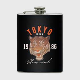 Фляга с принтом Tokyo Tiger Japan в Курске, металлический корпус | емкость 0,22 л, размер 125 х 94 мм. Виниловая наклейка запечатывается полностью | japan | tokyo | большая кошка | полосатый | тигр | тигрица | токио | хищник