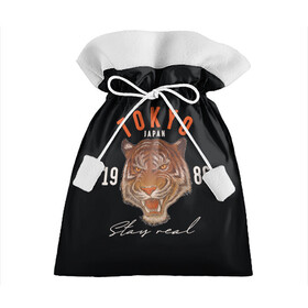 Подарочный 3D мешок с принтом Tokyo Tiger Japan в Курске, 100% полиэстер | Размер: 29*39 см | Тематика изображения на принте: japan | tokyo | большая кошка | полосатый | тигр | тигрица | токио | хищник