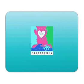 Коврик для мышки прямоугольный с принтом CALIFORNIA SURF в Курске, натуральный каучук | размер 230 х 185 мм; запечатка лицевой стороны | Тематика изображения на принте: california | love | surf | влюбленные | закат | калифорния | любовь | море | пальма