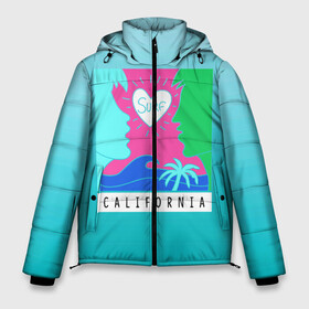 Мужская зимняя куртка 3D с принтом CALIFORNIA SURF в Курске, верх — 100% полиэстер; подкладка — 100% полиэстер; утеплитель — 100% полиэстер | длина ниже бедра, свободный силуэт Оверсайз. Есть воротник-стойка, отстегивающийся капюшон и ветрозащитная планка. 

Боковые карманы с листочкой на кнопках и внутренний карман на молнии. | california | love | surf | влюбленные | закат | калифорния | любовь | море | пальма