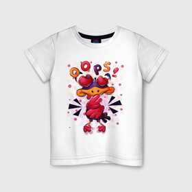 Детская футболка хлопок с принтом влюблённая ворона милашка в Курске, 100% хлопок | круглый вырез горловины, полуприлегающий силуэт, длина до линии бедер | ворона | любовь | малышка | милашка | мультяшка | птица