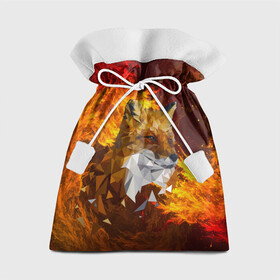 Подарочный 3D мешок с принтом Огненный Лис в Курске, 100% полиэстер | Размер: 29*39 см | animal | fire | fox | texture | битва огней | животные | лис | лиса | огонь | пламя | стихия | текстура