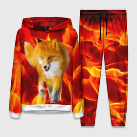 Женский костюм 3D (с толстовкой) с принтом Fire Fox в Курске,  |  | animal | fire | fox | texture | битва огней | животные | лис | лиса | огонь | пламя | стихия | текстура
