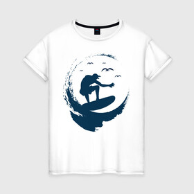 Женская футболка хлопок с принтом Surf 2 в Курске, 100% хлопок | прямой крой, круглый вырез горловины, длина до линии бедер, слегка спущенное плечо | surf | usa | калифорния | лето | море