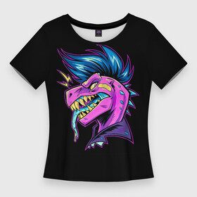 Женская футболка 3D Slim с принтом Ящер Пресли в Курске,  |  | змея | игуана | кислотное | музыка | панк | пресли | элвис | элвиспресли | ящер | ящерица