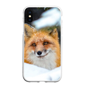 Чехол для iPhone XS Max матовый с принтом Лисичка на сугробе в Курске, Силикон | Область печати: задняя сторона чехла, без боковых панелей | Тематика изображения на принте: fox | foxy | животное | звери | лиса | лисенок | лисичка | милая | рыжая | фокс