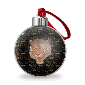 Ёлочный шар с принтом Морда тигра в Курске, Пластик | Диаметр: 77 мм | большая кошка | полосатый | тигр | тигрица | хищник