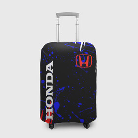 Чехол для чемодана 3D с принтом HONDA. в Курске, 86% полиэфир, 14% спандекс | двустороннее нанесение принта, прорези для ручек и колес | 2020 | auto | honda | sport | авто | автомобиль | автомобильные | бренд | марка | машины | спорт | хонда