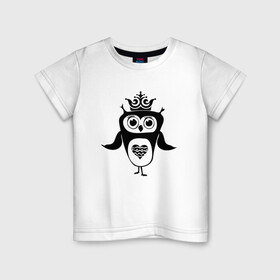Детская футболка хлопок с принтом Сова принцесса в Курске, 100% хлопок | круглый вырез горловины, полуприлегающий силуэт, длина до линии бедер | Тематика изображения на принте: owl | owls | сова | совушка | совы | филин | фраза | юмор