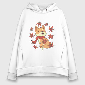 Женское худи Oversize хлопок с принтом Осенний милый котик и листопад в Курске, френч-терри — 70% хлопок, 30% полиэстер. Мягкий теплый начес внутри —100% хлопок | боковые карманы, эластичные манжеты и нижняя кромка, капюшон на магнитной кнопке | art | autumn | cat | cats | cute | fall | kawaii | kitten | kitty | leaf fall | pussycat | арт | в шарфике | иллюстрация | кавайи | кавайный кот | клен | кленовые листья | котенок | коты | котята | листья | милота | осень | рисунок | рыжий ко
