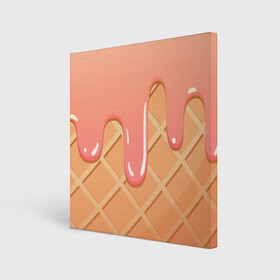 Холст квадратный с принтом ICE CREAM vibes в Курске, 100% ПВХ |  | flat | ice cream | icecream | vector art | арт | бежевый | вафельный | гламурный | десерт | еда | желтый | клубничное | клубничный | коралловый | лакомство | лето | мороженое | оранжевый | рисунок | рожок | розовый