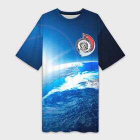 Платье-футболка 3D с принтом Юрий Гагарин Планета Земля в Курске,  |  | gagarin | гагарин | день космонавтики | космонавтика | космос | с гагариным | хорошего качества | юрий