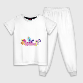 Детская пижама хлопок с принтом My Little Pony Happy Birthday в Курске, 100% хлопок |  брюки и футболка прямого кроя, без карманов, на брюках мягкая резинка на поясе и по низу штанин
 | applejack | friendship | mylittlepony | rainbow dash | twilight sparkle | waifu | вайфу | дружба это магия | друзья | кони | моя маленькая пони | мультфильм | пони | радуга | ренбоу деш | эплджек