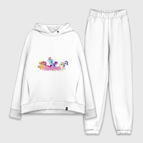 Женский костюм хлопок Oversize с принтом My Little Pony Happy Birthday в Курске,  |  | applejack | friendship | mylittlepony | rainbow dash | twilight sparkle | waifu | вайфу | дружба это магия | друзья | кони | моя маленькая пони | мультфильм | пони | радуга | ренбоу деш | эплджек