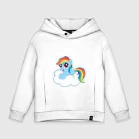 Детское худи Oversize хлопок с принтом My Little Pony Rainbow Dash в Курске, френч-терри — 70% хлопок, 30% полиэстер. Мягкий теплый начес внутри —100% хлопок | боковые карманы, эластичные манжеты и нижняя кромка, капюшон на магнитной кнопке | Тематика изображения на принте: applejack | friendship | mylittlepony | rainbow dash | twilight sparkle | waifu | вайфу | дружба это магия | друзья | кони | моя маленькая пони | мультфильм | пони | радуга | ренбоу деш | эплджек