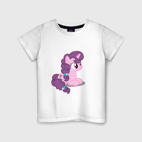 Детская футболка хлопок с принтом Pony Pink Mammal Purple - Litt в Курске, 100% хлопок | круглый вырез горловины, полуприлегающий силуэт, длина до линии бедер | applejack | friendship | mylittlepony | rainbow dash | twilight sparkle | waifu | вайфу | дружба это магия | друзья | кони | моя маленькая пони | мультфильм | пони | радуга | ренбоу деш | эплджек