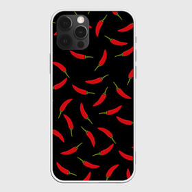 Чехол для iPhone 12 Pro с принтом Chili peppers в Курске, силикон | область печати: задняя сторона чехла, без боковых панелей | Тематика изображения на принте: chili peppers | горячий | еда | овощ | острый | перец чили | узор