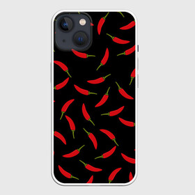 Чехол для iPhone 13 с принтом Chili peppers в Курске,  |  | Тематика изображения на принте: chili peppers | горячий | еда | овощ | острый | перец чили | узор