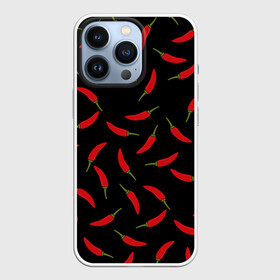 Чехол для iPhone 13 Pro с принтом Chili peppers в Курске,  |  | Тематика изображения на принте: chili peppers | горячий | еда | овощ | острый | перец чили | узор