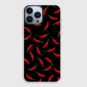 Чехол для iPhone 13 Pro Max с принтом Chili peppers в Курске,  |  | Тематика изображения на принте: chili peppers | горячий | еда | овощ | острый | перец чили | узор