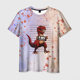 Мужская футболка 3D с принтом Динозавр | Преступник (Z) в Курске, 100% полиэфир | прямой крой, круглый вырез горловины, длина до линии бедер | dino | dinosauria | t rex | ti rex | дино | динозавр | парк юрского | т рекс | ти рекс | чудовище | юрский период | ящер | ящерица