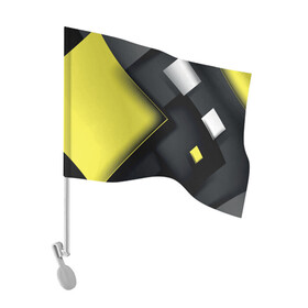 Флаг для автомобиля с принтом Желто черный ромб в Курске, 100% полиэстер | Размер: 30*21 см | абстракция | желтое | крутое | молодежное | хайповое