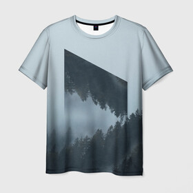 Мужская футболка 3D с принтом Атмосфера в Курске, 100% полиэфир | прямой крой, круглый вырез горловины, длина до линии бедер | воздух | горы | ели | женская | молодежь | мужская | отдых | природа | свобода | туман