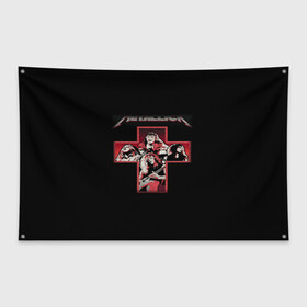 Флаг-баннер с принтом METALLICA в Курске, 100% полиэстер | размер 67 х 109 см, плотность ткани — 95 г/м2; по краям флага есть четыре люверса для крепления | american | metal band | metallica | music | mystic | rock | американская | металлика | музыка | рок
