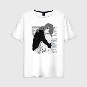 Женская футболка хлопок Oversize с принтом Форма голоса в Курске, 100% хлопок | свободный крой, круглый ворот, спущенный рукав, длина до линии бедер
 | koe no katachi | shouko nishimiya | нишимия | сёко нисимия | форма голоса | шоуко