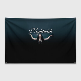 Флаг-баннер с принтом Nightwish with Tarja в Курске, 100% полиэстер | размер 67 х 109 см, плотность ткани — 95 г/м2; по краям флага есть четыре люверса для крепления | nightwish | tarja | tarja turanen | turunen | найтвиш | тарья | тарья турунен | турунен