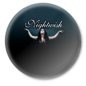 Значок с принтом Nightwish with Tarja в Курске,  металл | круглая форма, металлическая застежка в виде булавки | nightwish | tarja | tarja turanen | turunen | найтвиш | тарья | тарья турунен | турунен