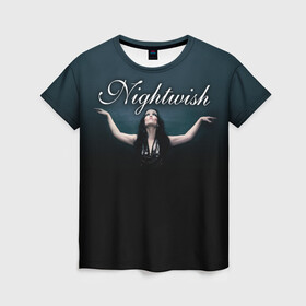 Женская футболка 3D с принтом Nightwish with Tarja в Курске, 100% полиэфир ( синтетическое хлопкоподобное полотно) | прямой крой, круглый вырез горловины, длина до линии бедер | nightwish | tarja | tarja turanen | turunen | найтвиш | тарья | тарья турунен | турунен