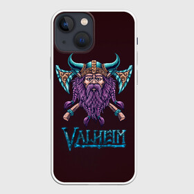 Чехол для iPhone 13 mini с принтом Valheim Viking в Курске,  |  | fantasy | mmo | valheim | valve | валхейм | вальхейм | викинги | выживалка | игра | королевская битва | ммо | ролевая игра | фэнтази