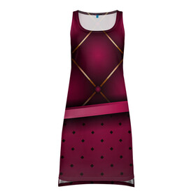 Платье-майка 3D с принтом Luxury Red в Курске, 100% полиэстер | полуприлегающий силуэт, широкие бретели, круглый вырез горловины, удлиненный подол сзади. | green | luxury | versace | vip | абстракция | версаче | вип | паттерн | роскошь | текстуры